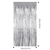 2Pcs 3.3ft x 8.2ft Tinsel Foil Curtains, Silver Metallic Foil