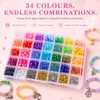 1435 Pcs Glass Beads for Bracelet Making kit, 34 Colours