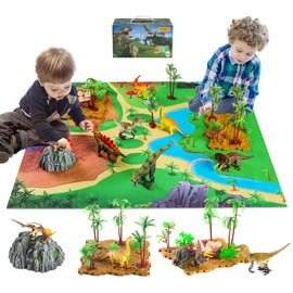 Dinosaur Toys for Boys Age 3-6, Kids Toys for 3 2 4 5 6 Year Old Boys Toys Dinosaurs Gifts Toy Dinosaur Play Mat Set Christmas Xmas Gifts Dinosaur Figures Kids Toys Age 3 4 5 6 7 Gifts