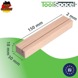 ToolSpace Pack of 10 Card Holders 15 x 3 x 1.8 cm Natural Solid Beech Wood Place Card Holder Table Decoration Weddings Table Number Holder Name Plate Holder Menu Holder Photo Holder Decoration