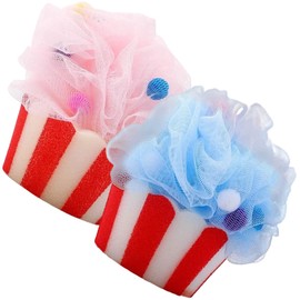 MERRYHAPY Peel off Dead Skin 2pcs Ice Cream Bath Sponges Shower Puff Loofah Exfoliating Sponge for Women Men