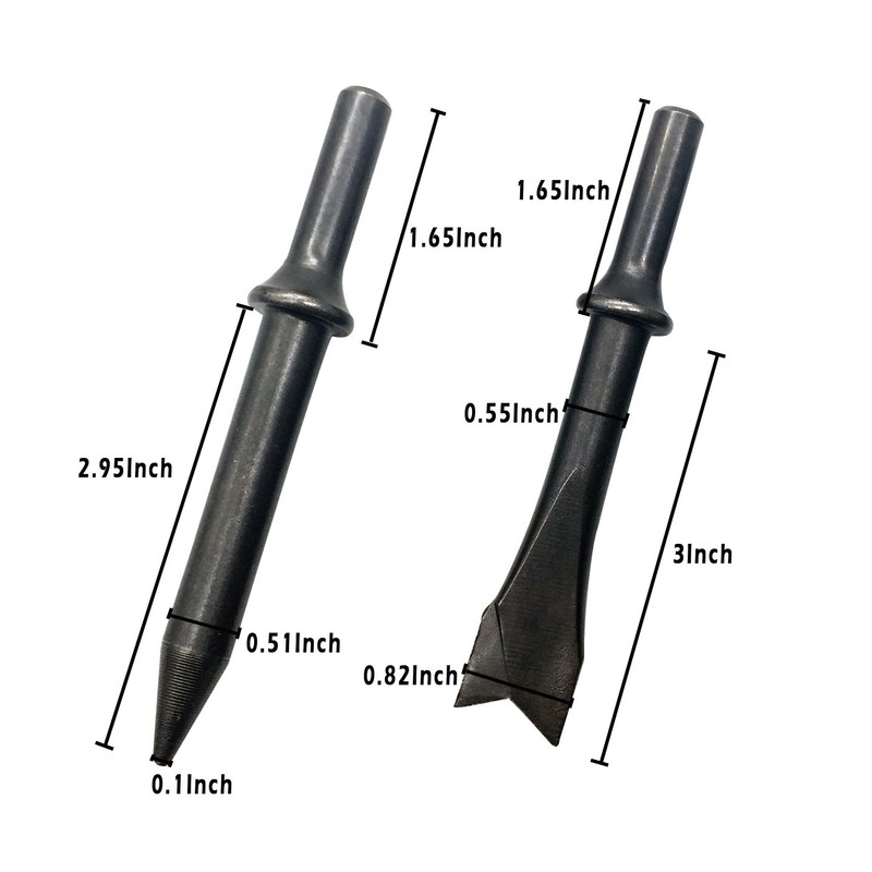 GreatBba 9 Piece Pneumatic Chisel Air Hammer Punch Chipping Bits