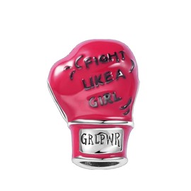 Gnoce Girlpower GRLPWR Boxing Glove Charm Bracelet Chain Pendant Jewellery Decoration Accessories 925 Silver Gift Sterling Silver, Velvet bag