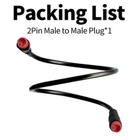 Ebike Extension Cable 2/3/4/5/6 Pin Waterproof Plug Female to Male for Electric Bicycle Motorbike Mid Drive/Hub Motor Conversion Kit Light/Throttle/PAS/Display/Shift Sensor Signal Line (2PIN-M-M)