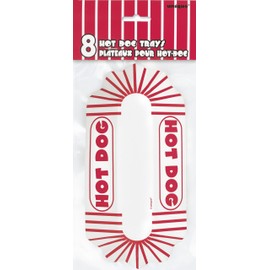 Unique Party 90688 - Paper Hot Dog Trays, Pack of 8
