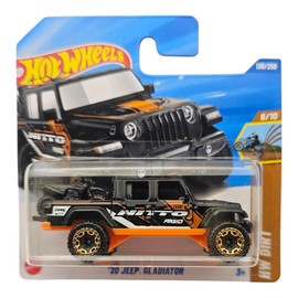 Hot Wheels '20 Jeep Gladiator, Black with Orange Accents, 1:64 Scale Die-Cast Model