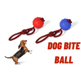 Dog Ball Dog Indestructible - Dog Toy Dental Care for the Health and Happiness of the Dog (Ball on a String Blue)