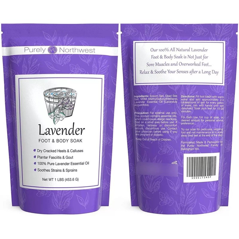 Purely Northwest Remoje Para Pies Con Lavanda Y Sal De