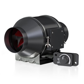 Toolazy Quiet 4” Inline Duct Fan with 0-100% Variable Speed Controller - Ventilation Exhaust Fan Using for Heating Cooling Booster, Grow Tents, Hydroponics,Home use Ventilation and Exhaust Blower.