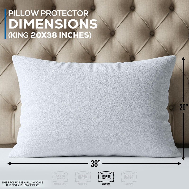 Utopia Bedding Set of 2 Waterproof Pillow Protectors with Zipper