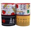 TMXAOK 4 Rolls Back to School Ribbons School Theme Grosgrain