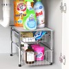 Simple Houseware Stackable 2 Tier Sliding Basket Organizer Drawer, Chrome