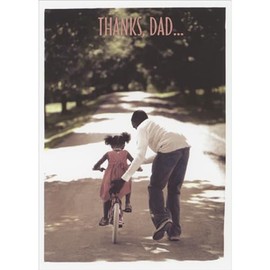 Sellers Publishing RSVP First Bike Ride: Dad Teaching Daughter Photo African American Father's Day Card