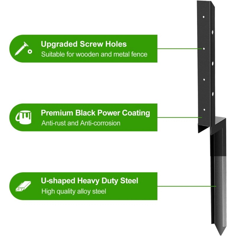 ATCWF 2-Pack 2" Fence Repair Kit - 34in Heavy Spikes