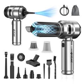 Vacuum Cleaner for Car,4 in 1 Compressed Air Duster,Mini Portable Handheld Vacuum Cordless with Brushless Motor-18KPA High Power-40 Mins Runtime -7500mAh Rechargeable Battery for Car and Home