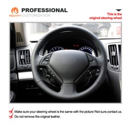 MEWANT - Funda para volante Infiniti G25 G35 G37 2007-2013 EX35 EX37 2008-2013 Q40 Q60 2014 2015 QX50 2014-2018 / G37 Accesorios para volante