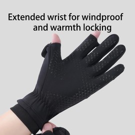 KEYDUACU Winter Gloves for Men,Mens Gloves Winter Waterprood and Windproof Women Winter Gloves with Touchscreen Fingers (Black, M)