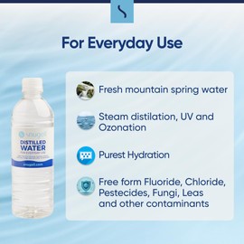 Snugell Bottled Distilled Water for Everyday Use (12-Pack, 16.9 oz Each) – Ultra-Filtered, Pure, and Safe – BPA-Free – Everyday Use – Made in USA