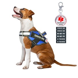 Service Dog Vest+Service Dog Tag+6 Patches, Bestalk Lightweight in Training Dog Harness, Reflective Do Not Pet Dog Vests with Soft Padded Handle for Small, Medium, Large Dogs