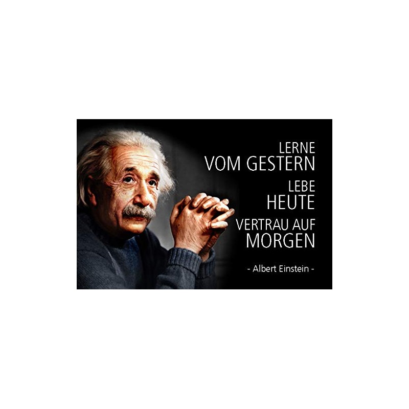 Schatzmix Tin Sign with German Text "Einstein Lerne vom Gesterster"
