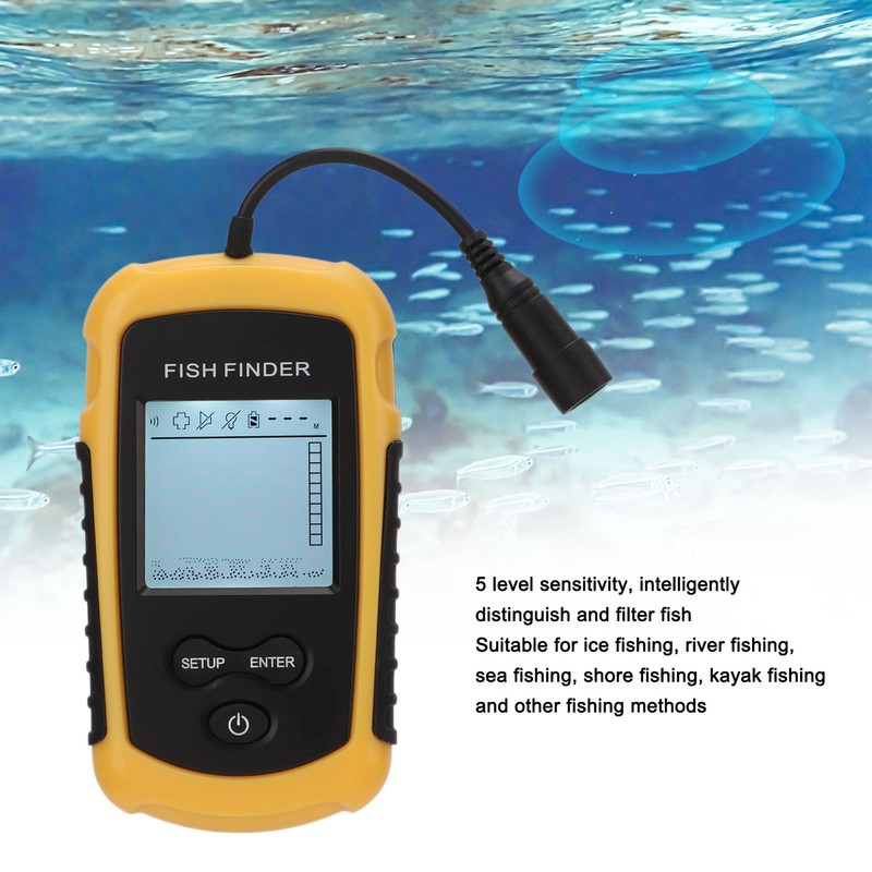 Wired Fish Finder ABS Portable Sonar Intelligent Underwater Fishfinder with