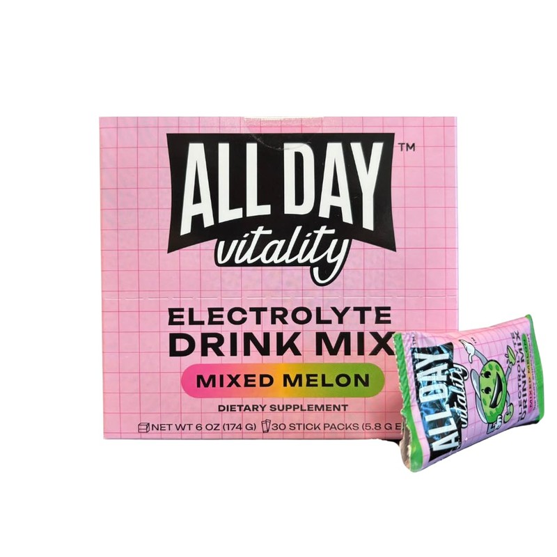 ALL DAY Vitality Pickleball Electrolyte Powder Packets | No Sugar,