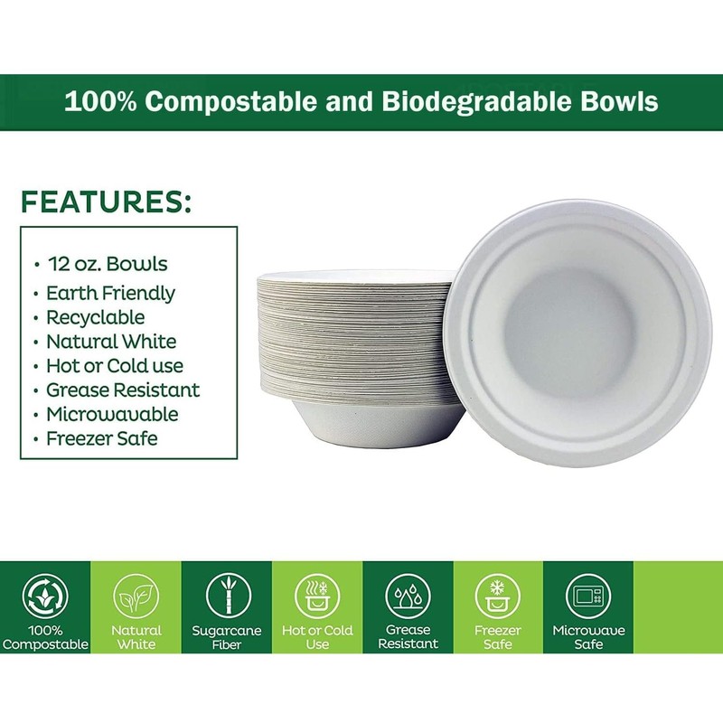 REAL ACCESSORIES Premium Quality Eco Friendly Biodegradable Compostable Bowls 7