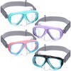 Flutesan 4 Pcs Kids Swim Goggles with Nose Cover Elastic