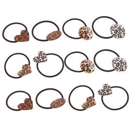 TOVINANNA 12pcs Elastic Hair Ties Leopard Hair Rope Fashion Women Ponytail Holder Bands Random Style