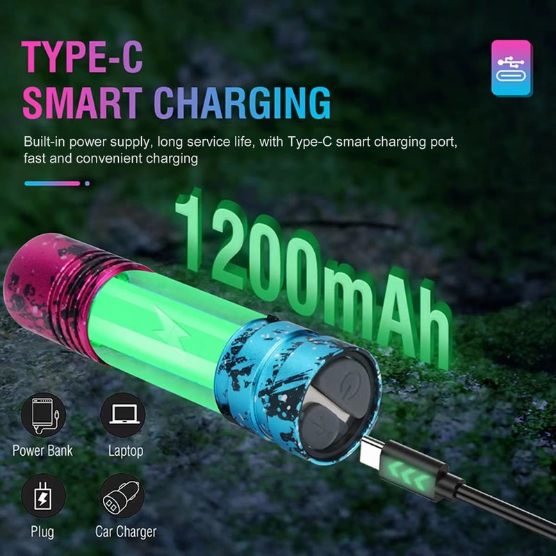 ULTRAFIRE Rechargeable Small LED Flashlight 800 Lumens 5 Modes Mini