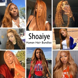Shoaiye #30 Light Brown Body Wave 3 Bundles Human Hair Extension Doubles Weft 100% Unprocessed 8A Glueless Human Hair Bundles Total 300g 22 24 26 Inch