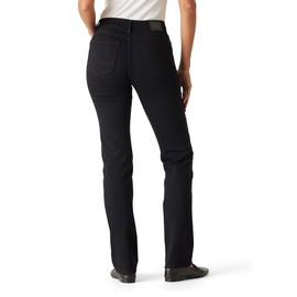 Levi Strauss Signature Women's Modern Straight Jeans Mid-Rise Stretch Denim (Standard and Plus), (New) New Black Opal, 8 Regular