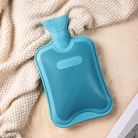 HomeTop Premium Classic Rubber Hot Water Bottle (Blue)