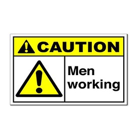 Fastasticdeals Men Working Caution OSHA/ANSI Safety Magnets Magnetic Signs-Qty 2-9 x 12 Inches