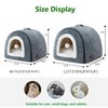 OMIVIER Cat Bed for Indoor Cats,2-in-1 Convertible Cat Bed &