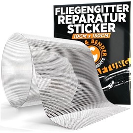 GRIP&BENDER Repair Tape for Fly Screen, Fly Screen Repair Kit, Extra Wide, Invisible Repair Tape (White, 10 cm x 150 cm)