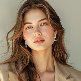 Link Earrings for Women Chunky Gold Hoop Earrings for Women Chain Link Earrings Geometric Hoop Earrings