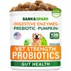 BARK&SPARK Vet Strength Dog Probiotics Chews - Gas, Diarrhea, Allergy,