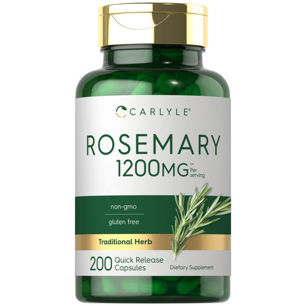Carlyle Rosemary Capsules | 1200mg | 200 Count | Non-GMO & Gluten Free Extract