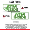 ATM Inside Vinyl Sign, 5" x 12" Sticker Decal, 3