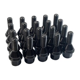 20pcs 611-005 6511051AA Wheel Lug Bolts M12x1.25 Upgrade 19mm Hex Length 28mm for 14-23 Jeep Cherokee (Black)