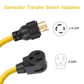 Rophor Welder Adapter Plug Cord, L14-30P Twist-Lock Male to 6-50R Female, 4 Prong to 3 Prong Generator to Welder Adapter Power Cord, 1.5FT