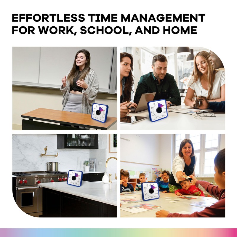 19CM Visual Timer, 1 Hour Countdown Timer, Kitchen Timer, Loud