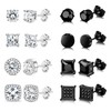 RIOSO 8 Pairs Stainless Steel Stud Earrings for Men Women
