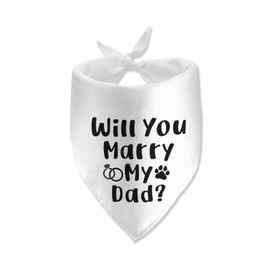 Will You Marry My Dad Wedding Engagement Valentine's Dog Bandana Pet Scarf Bibs Accessories for Dog Wedding Bandana Gift for Dog Lover Wedding Photo Props Accessories