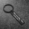 Premium Key Ring with Engraving "Fahr vorsichtig Mama" (German Language)