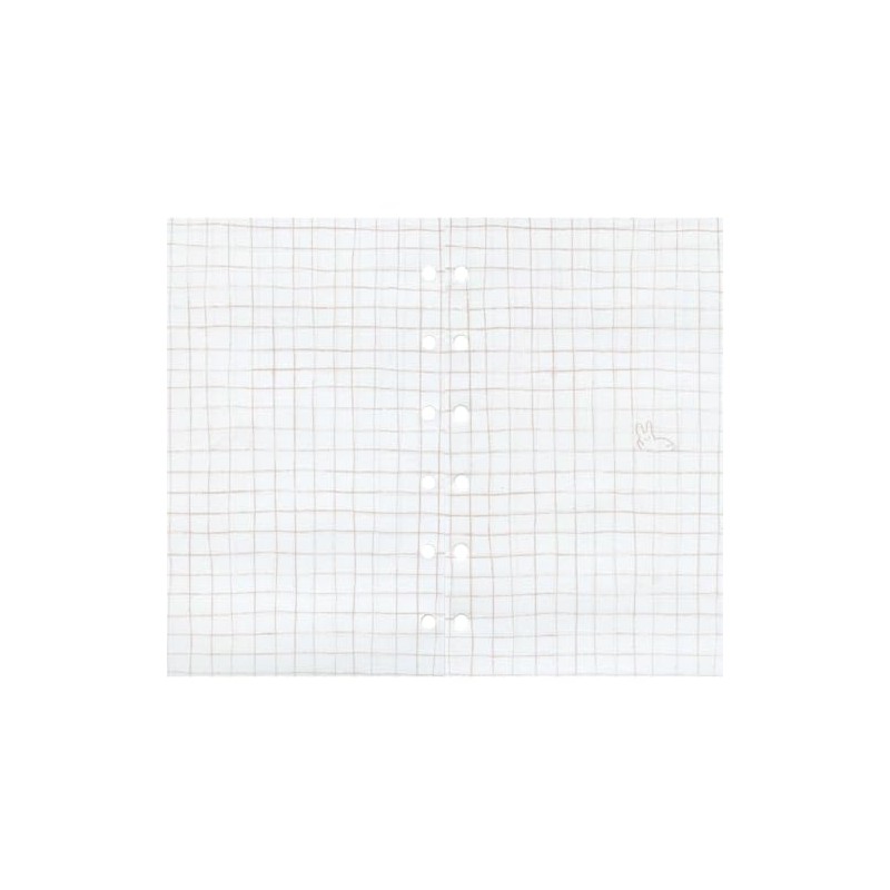 Nagahashi Printing System Notebook Refill, Mini 6-Hole, Grid, Freehand Refill,