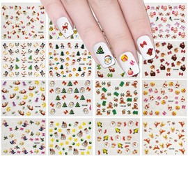 ALLYDREW 24 Sheets Falala Christmas Nail Stickers Holiday Nails Set Nail Art Sheets