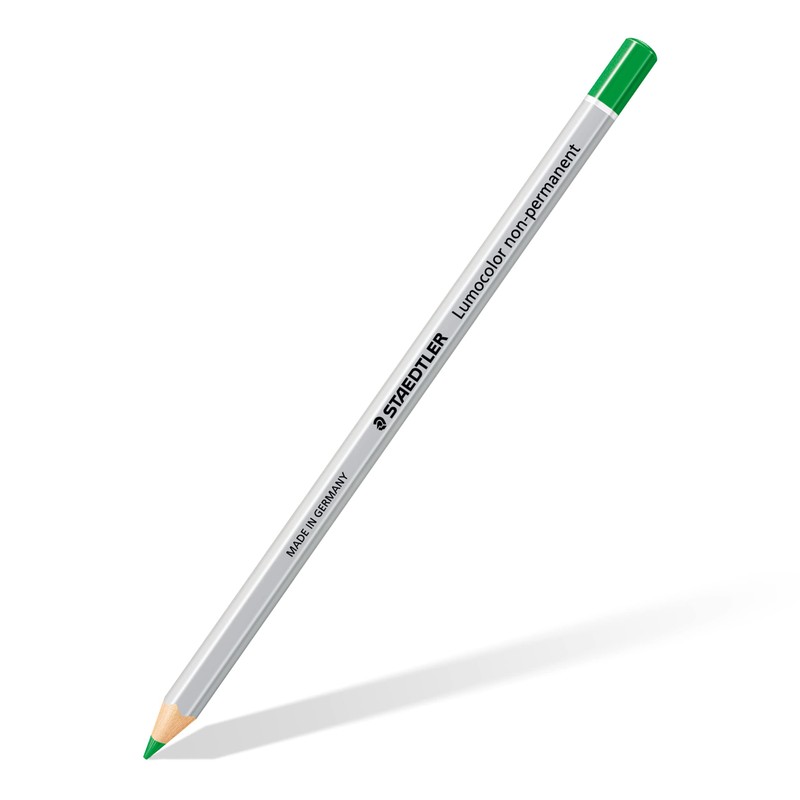 STAEDTLER 108-5 Lumocolor Omnichrom Non-Permanent Pencil - Green (Box of