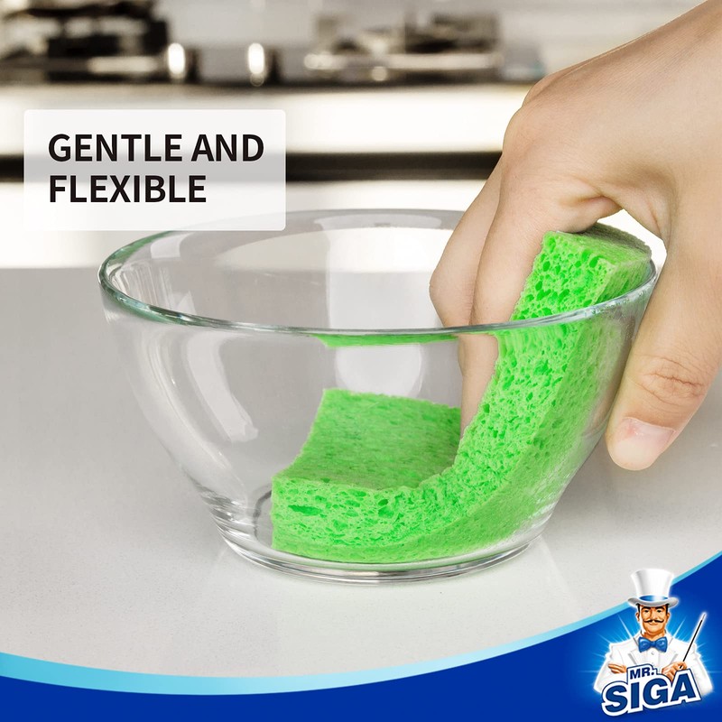 MR.SIGA Scrub Sponges, Non-Scratch Sponges for Dishes, Kitchen Sponge Dish